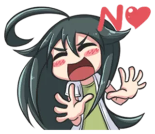 😁 No anime, chibi, expression, reaction, rejection, disapproval telegram sticker