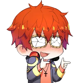 😍 cartoon, anime, character, glasses, kawaii, cute, illustration telegram sticker