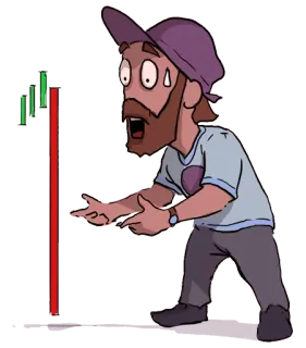 📉 Cartoon, Choc, Peur, Bourse, Trading, Marché baissier, Investissement telegram sticker