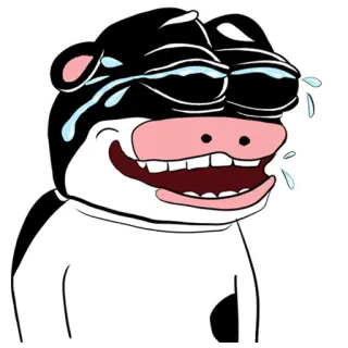 😂 มีม, วัว, ร้องไห้, หัวเราะ, การ์ตูน telegram sticker