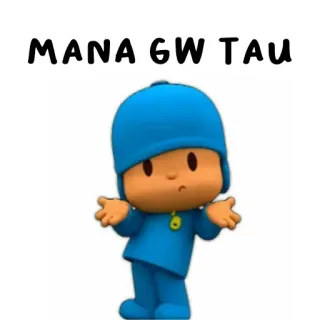 👀 Pocoyo MANA GW TAU Pocoyo, cartoon, tv show, character, meme, unsure, confused telegram sticker