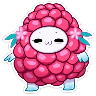🍇 Dibujo animado, Flor, Baya, Lindo, Kawaii, Mascota telegram sticker