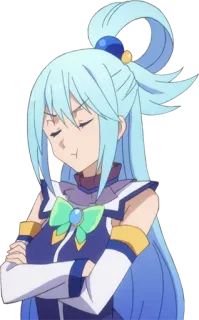 😒 Aqua Konosuba Anime, Konosuba, Aqua, Desenho animado, Personagem telegram sticker