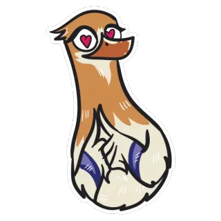 😍 burung, kartun, bebek, cinta, hati, stiker telegram sticker