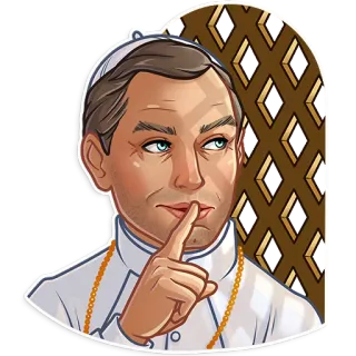 🤫 papa, silêncio, religião, catolicismo, segredo, psiu, dedo telegram sticker