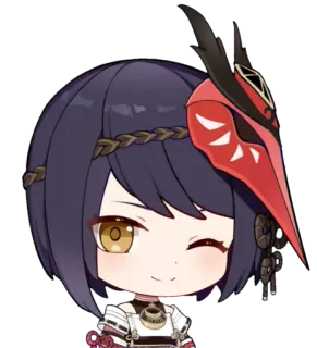 🌑 Kujou Sara Genshin Impact anime, chibi, video game, kujou sara, genshin impact telegram sticker
