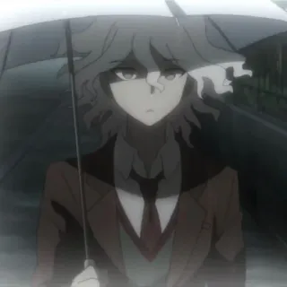 🤨 Nagito Komaeda Danganronpa anime, rain, umbrella, danganronpa, nagito komaeda telegram sticker