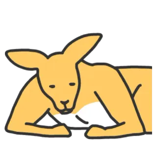 😐 känguru, tier, süß, aufkleber, faul, liegend telegram sticker