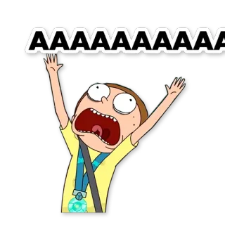 ‼️ Morty Rick and Morty AAAAAAAAAAAA morty, rick y morty, dibujos animados, animado, sticker, gritando, wubba lubba dub dub telegram sticker