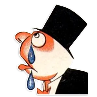😭 crying, hamster, top hat, sad telegram sticker