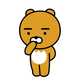 😳 Ryan ryan, kakao friends, urso, desenho animado, fofo, personagem telegram sticker