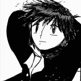 💬 Anime, Manga, Nhân vật, Đen trắng, Chân dung telegram sticker