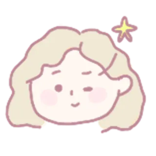 😉 Desenho animado, Emoji, Menina, Rosto, Piscadela, Fofo telegram sticker