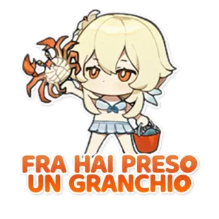 🙅‍♂️ FRA HAI PRESO UN GRANCHIO Krabbe, Anime Mädchen, Eimer, Bademode, Italienisch telegram sticker
