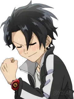 ✊ Anime, Sudando, Feliz, Chico, Emocionado whatsapp sticker