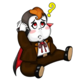 ❓ hoạt hình, chim cánh cụt, áo vest, dấu chấm hỏi, lo lắng, ngồi telegram sticker