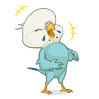 🤣 птица, расстроен, плачущий, мультфильм, стикер, иллюстрация telegram sticker