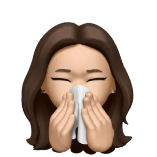 🤧 Emoji, Menina, Doente, Gripe, Lenço, Espirro telegram sticker
