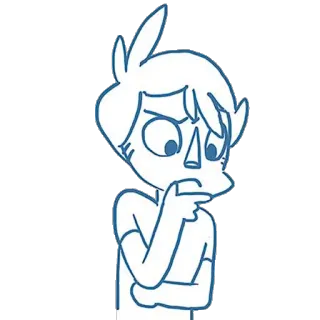 🤔 생각, 만화, 캐릭터, 일러스트, 고민, 질문 telegram sticker