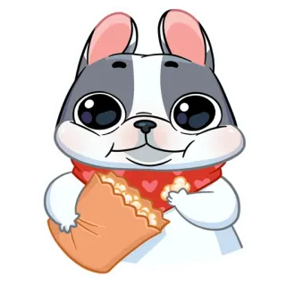 🍿 cão, cachorro, pipoca, fofo, desenho, animal, lanche telegram sticker