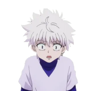 😰 Killua Zoldyck Hunter x Hunter anime, manga, killua, hunter x hunter, shocked, cartoon, killua zoldyck telegram sticker