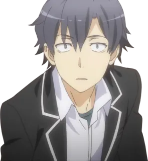 😟 Hachiman Hikigaya My Teen Romantic Comedy SNAFU Anime, Personagem, Hachiman Hikigaya, My Teen Romantic Comedy SNAFU telegram sticker