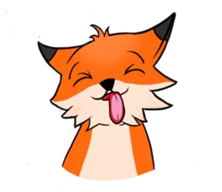 😝 renard, dessin animé, animal, mignon, langue, autocollant whatsapp sticker