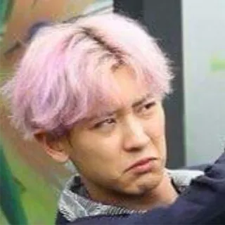 🤢 kpop, disgust, meme, funny face, pink hair telegram sticker