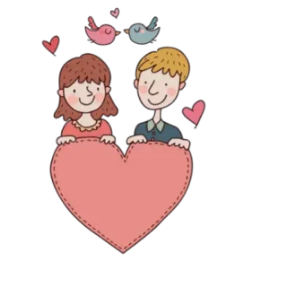 😘 amore, cuore, coppia, uccelli, romanticismo, cartoni animati whatsapp sticker