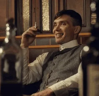 🌵 Thomas Shelby Peaky Blinders Merokok, Rokok, Gangster, Vintage, Setelan telegram sticker