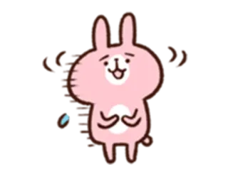 😅 konijn, schattig, dier, sticker, cartoon telegram sticker