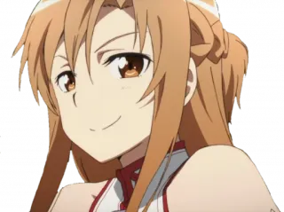 😼 Asuna Yuuki Sword Art Online Anime, Dibujos animados, Asuna, Yuuki, Sword Art Online, Sonriendo, Chica telegram sticker