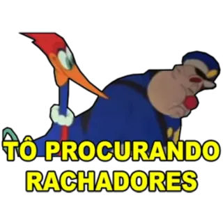 🏎 Woody Woodpecker TÔ PROCURANDO RACHADORES pica-pau, desenho animado, polícia, pássaro, policial telegram sticker