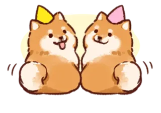 😛 shiba inu, cane, festa, celebrazione, carino, animale whatsapp sticker