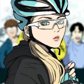 🚴‍♀ cyclist, anime, sports, bicycle, windbreaker whatsapp sticker