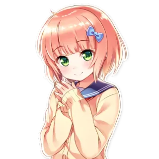 🙂 garota anime, desenho animado, fofo, adesivo, anime telegram sticker