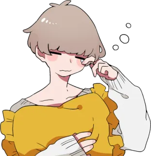 😪 Anime, Buồn ngủ, Gối, Hoạt hình, Nhân vật, Dễ thương telegram sticker