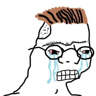 😭 Wojak, piangere, Meme, triste, cultura internet telegram sticker