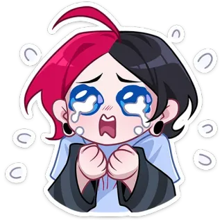 😭 울음, 슬픔, 애니메이션, 감정적인, 스티커 telegram sticker