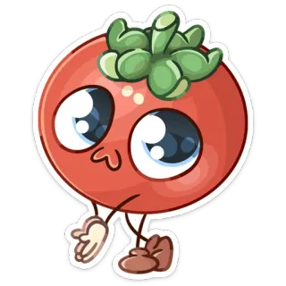 🥺 tomate, fruit, légume, mignon, kawaii, nourriture whatsapp sticker