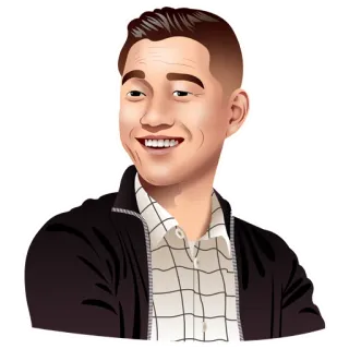 😄 homem, sorriso, retrato, pessoa, casual, ilustração telegram sticker