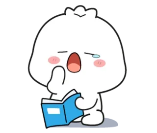 💭 cartoon, crying, reading, cute, sad, book telegram sticker