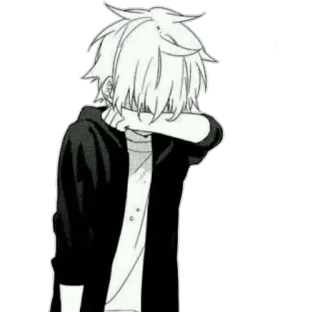 😢 Anime, Ragazzo, piangendo, triste, Manga, Emo telegram sticker