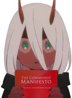 😍 THE COMMUNIST MANIFESTO anime, communist manifesto, communism, politics, zero two telegram sticker