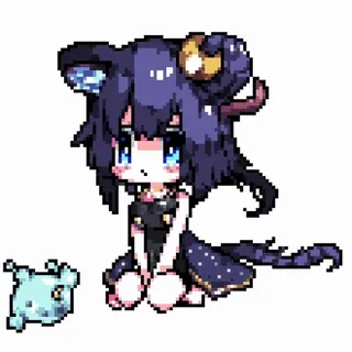 🥰 Anime, Pixel art, Słodkie, Chibi, Manga, Grafika cyfrowa telegram sticker