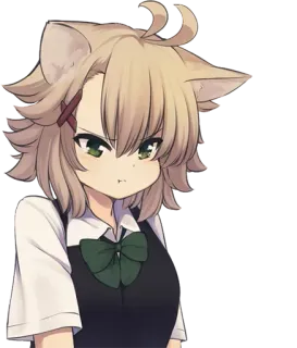 😠 Anime, Kocia dziewczyna, Kemonomimi, Postać, Słodkie, Zły telegram sticker