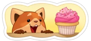 😋 panda rojo, cupcake, postre, animal, lindo, dulce telegram sticker