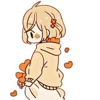 🌸 Cartoon, Anime, Süß, Mädchen, Herzen, Kawaii, Sticker telegram sticker
