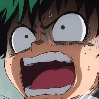 🥦 Izuku Midoriya My Hero Academia anime, manga, My Hero Academia, Izuku Midoriya, character, shocked, worried telegram sticker