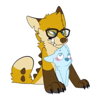 😏 furry, cartoon, animal, fox, cute telegram sticker